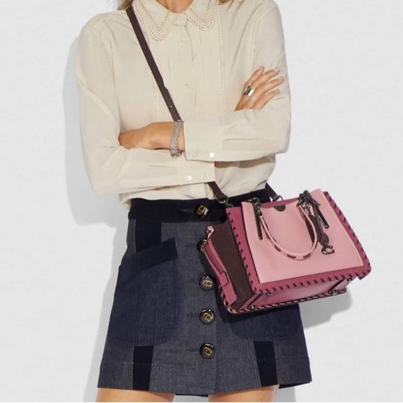 NWOT Coach Dreamer Colorblock Whipstitch in True Pink Multi/Pewter - Picture 2 of 6